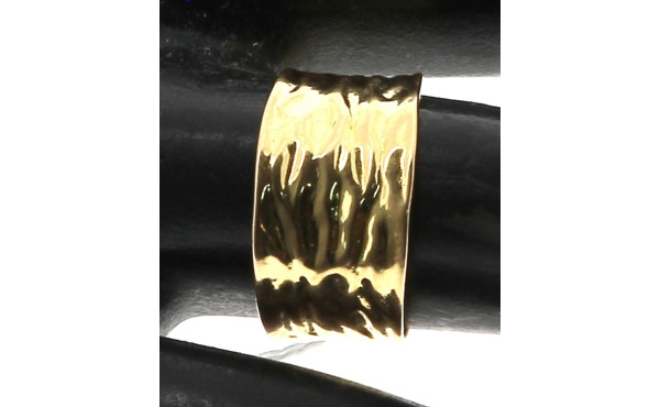 Bague jonc large travaillé en or jaune 1