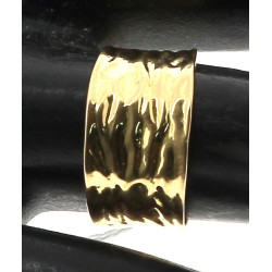 Bague jonc large travaillé en or jaune 1