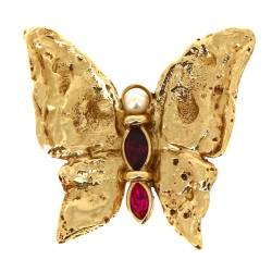 Yves SAINT LAURENT - Grance broche en fo