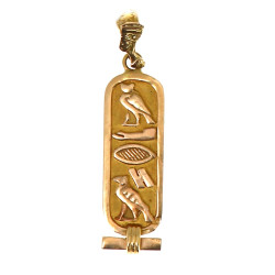 Pendentif cartouche égyptien en or jaune