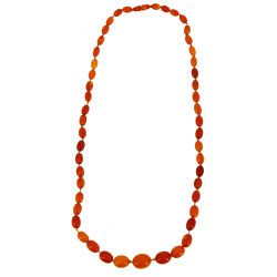 Sautoir en perles d'ambre en chute