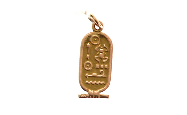 Pendentif cartouche égyptien en or jaune