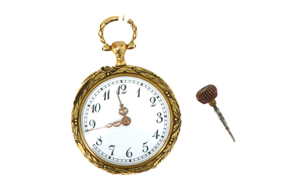 Montre de col en or jaune 18 carats, poi