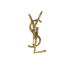 SAINTLAURENT - Broche YSL en métal doré 