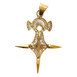 Pendentif croix d'Agadès en or jaune 18 