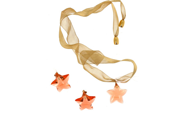 BACCARAT - Parure en cristal orange et o