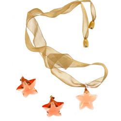 BACCARAT - Parure en cristal orange et o