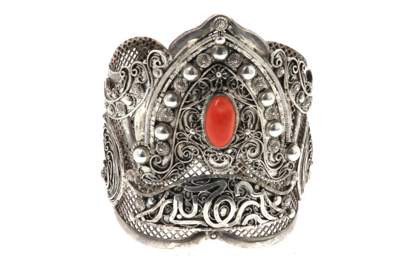 Bracelet manchette en argent style maroc