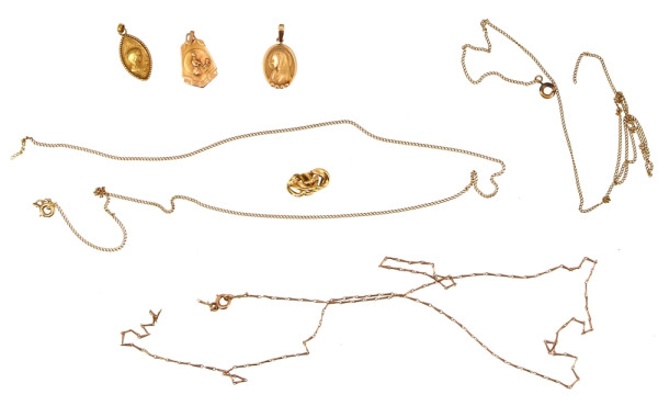 Lot de bijoux en or : 3 médailles religi