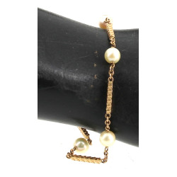 Bracelet ligne en or jaune 18 cts et 5 p