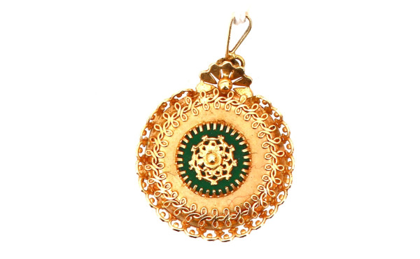 Pendentif rond ouvrant en or jaune 18 ct