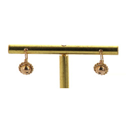 Paire de petites BO en jaune 18 cts, poi