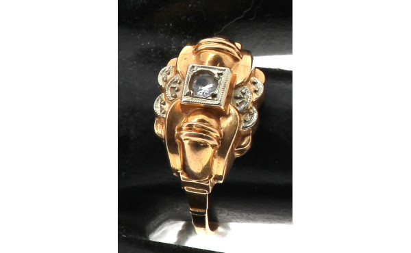 Bague ancienne en or 18 cts, poinçon têt