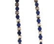 Collier en perles d'argent et pierre ble