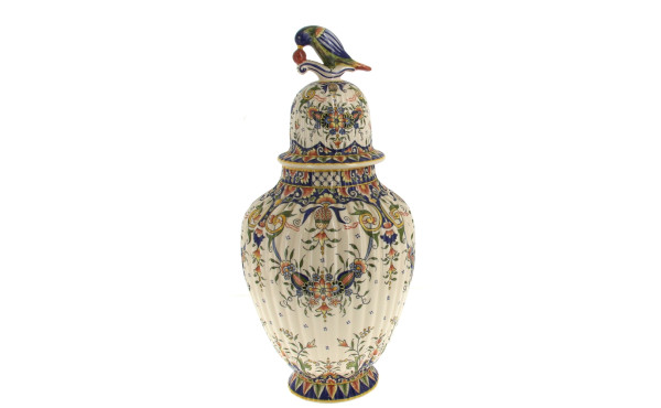 DESVRES - Potiche couverte en faïence po