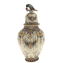 DESVRES - Potiche couverte en faïence po