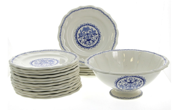 GIEN - Décor Rouen en camaïeu bleu - 12 