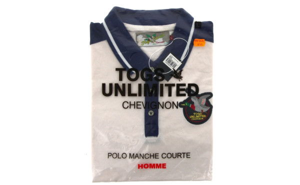 CHEVIGNON - Polo homme neuf, blanc et bl