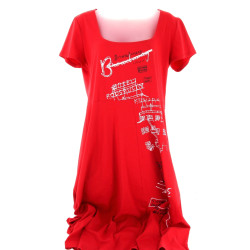 DESIGUAL - Robe rouge manches courte, 2 