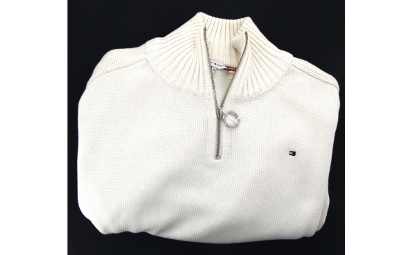 TOMMY HILFIGER - Pull col cheminé zippé,