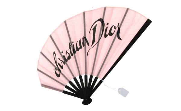 CHRISTIAN DIOR - Eventail noir et rose
