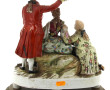 Groupe galant, sujet en porcelaine polyc