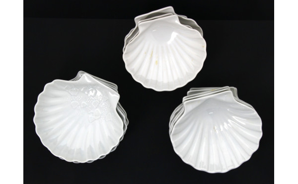 Lot de 15 coquilles St Jacques en porcel