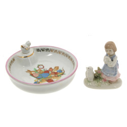 Assiette à bouillie en porcelaine (légèr