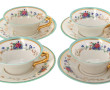 4 tasses et 4 sous-tasses en porcelaine 