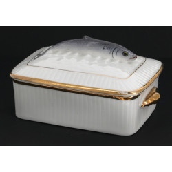 Boîte à sardines en porcelaine blanche e