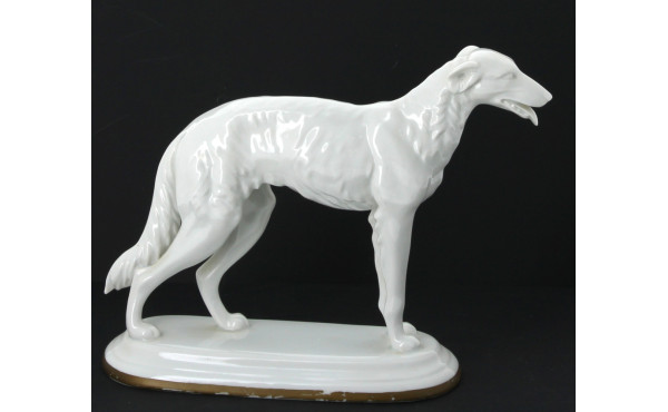 LEVRIER - Sujet en porcelaine blanche (t