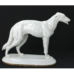 LEVRIER - Sujet en porcelaine blanche (t