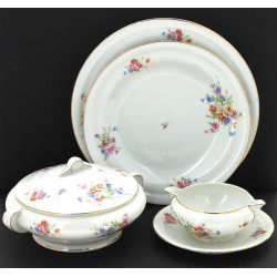 Service de table en porcelaine blanche e