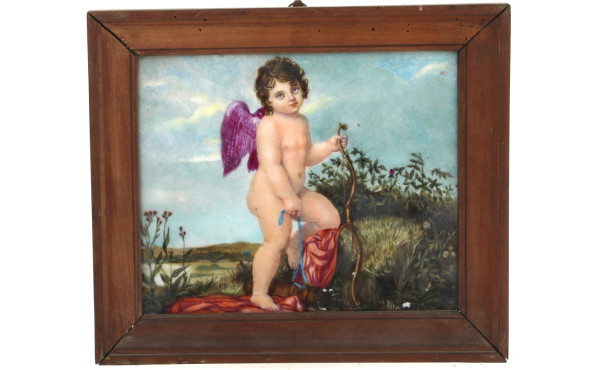 Marie BESSON (XIXème) "Cupidon dans un p