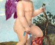 Marie BESSON (XIXème) "Cupidon dans un p