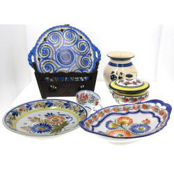 QUIMPER - Lot comprenant : un plat rond 