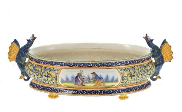 HENRIOT QUIMPER - Jardinière de forme ov