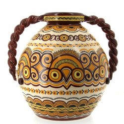 HENRIOT QUIMPER - Vase à deux anses tors