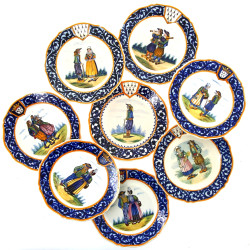 HENRIOT QUIMPER - 8 assiettes à dessert 