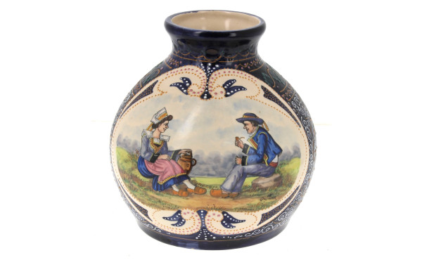 HB QUIMPER - Vase boule en faïence perlé