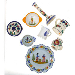 QUIMPER - Lot de pièces modernes en faïe