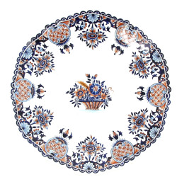 HENRIOT QUIMPER - Plat rond à bords cont