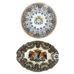 HENRIOT QUIMPER - Plat ovale à bords con