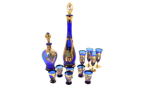 Eléments de services à liqueur en verre 