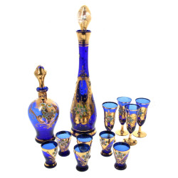 Eléments de services à liqueur en verre 