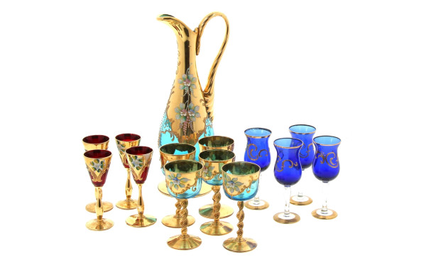 Verrerie de VENISE - Service à liqueur e