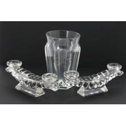 Paire de bougeoirs en cristal, années 50