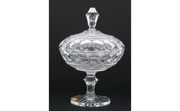 Drageoir en cristal moulé, H 26,5 x diam