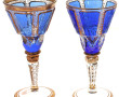 Paire de verres à pied anciens en verre 