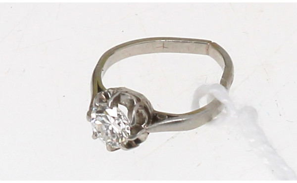 Bague solitaire diamant en or gris, diam